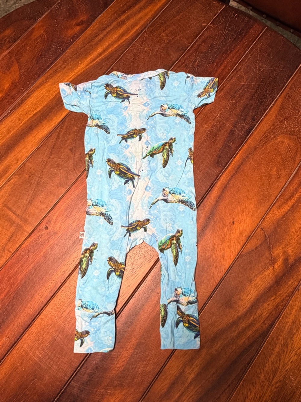 Light Blue Sea Turtle Kids Footie Pajamas
